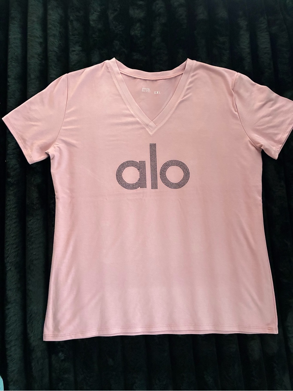 New Womens Luxury Pink Studded Rhinestone T-shirt Size XXL